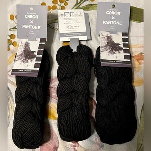 Caron x Pantone Raven Black Yarn